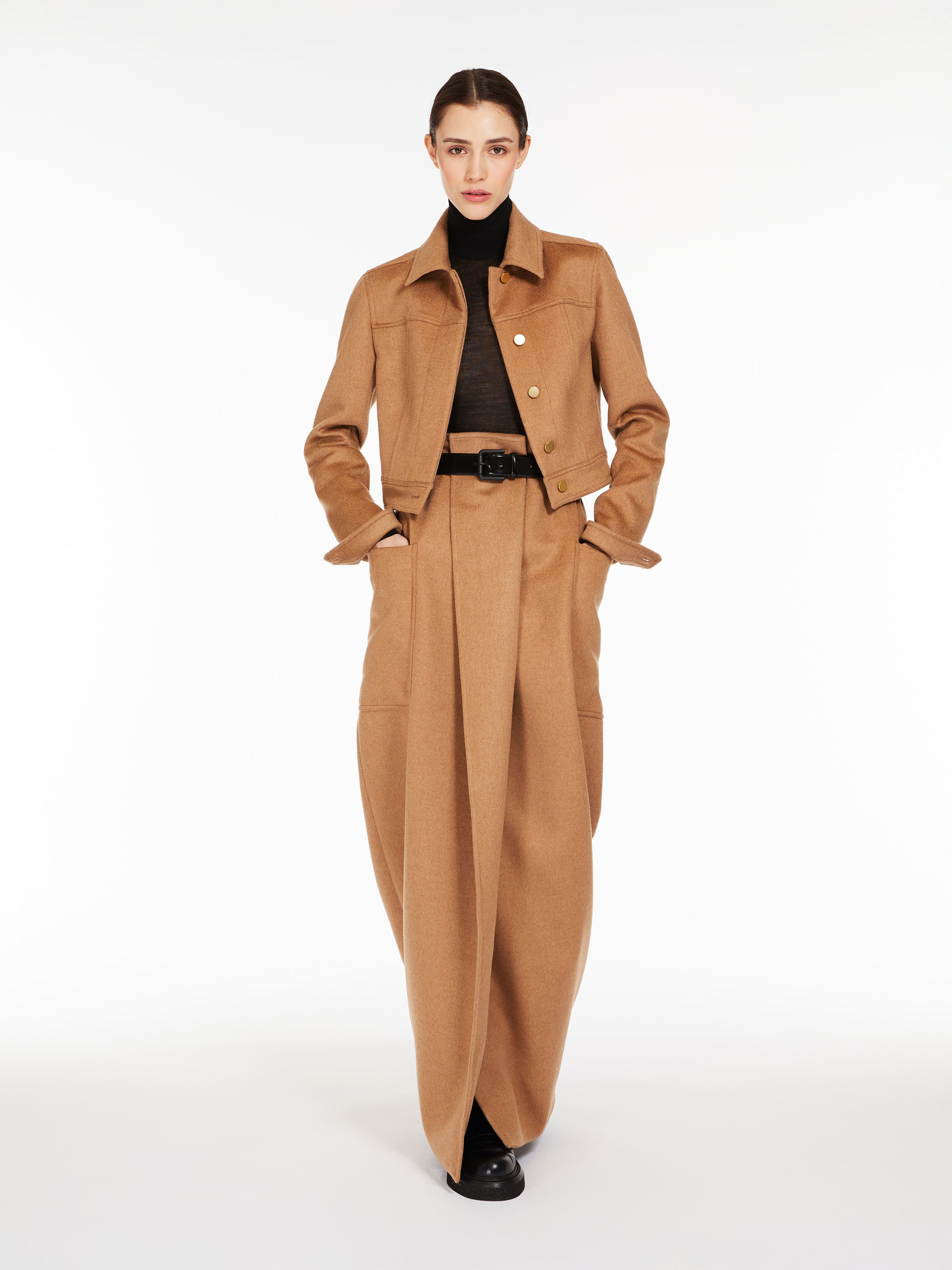 Max Mara Foglia Cropped Jacket In Brown