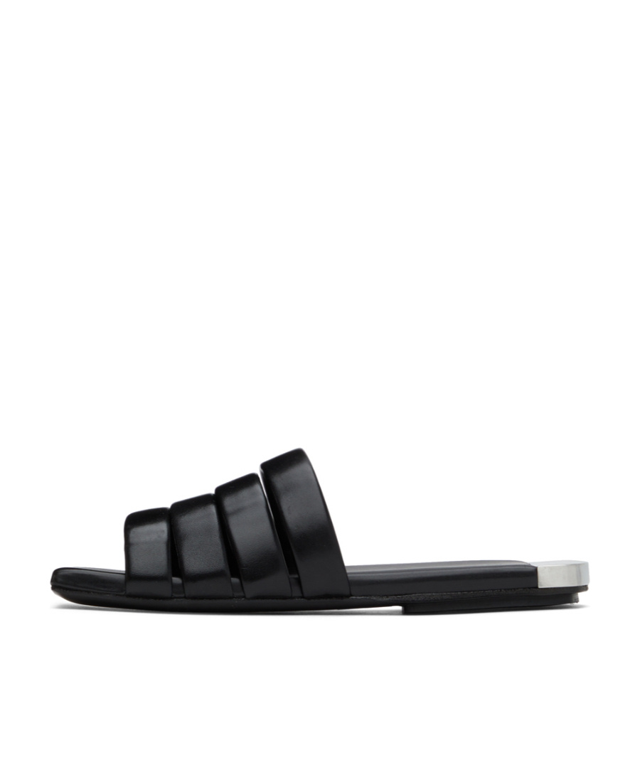 Marsèll Strappy Flat Leather Sandals In Black