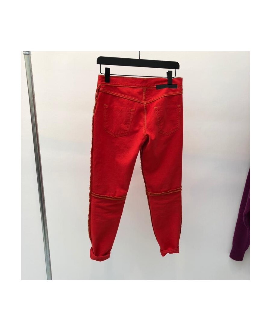 Ben Taverniti Unravel Project Logo Skinny Jeans In Red