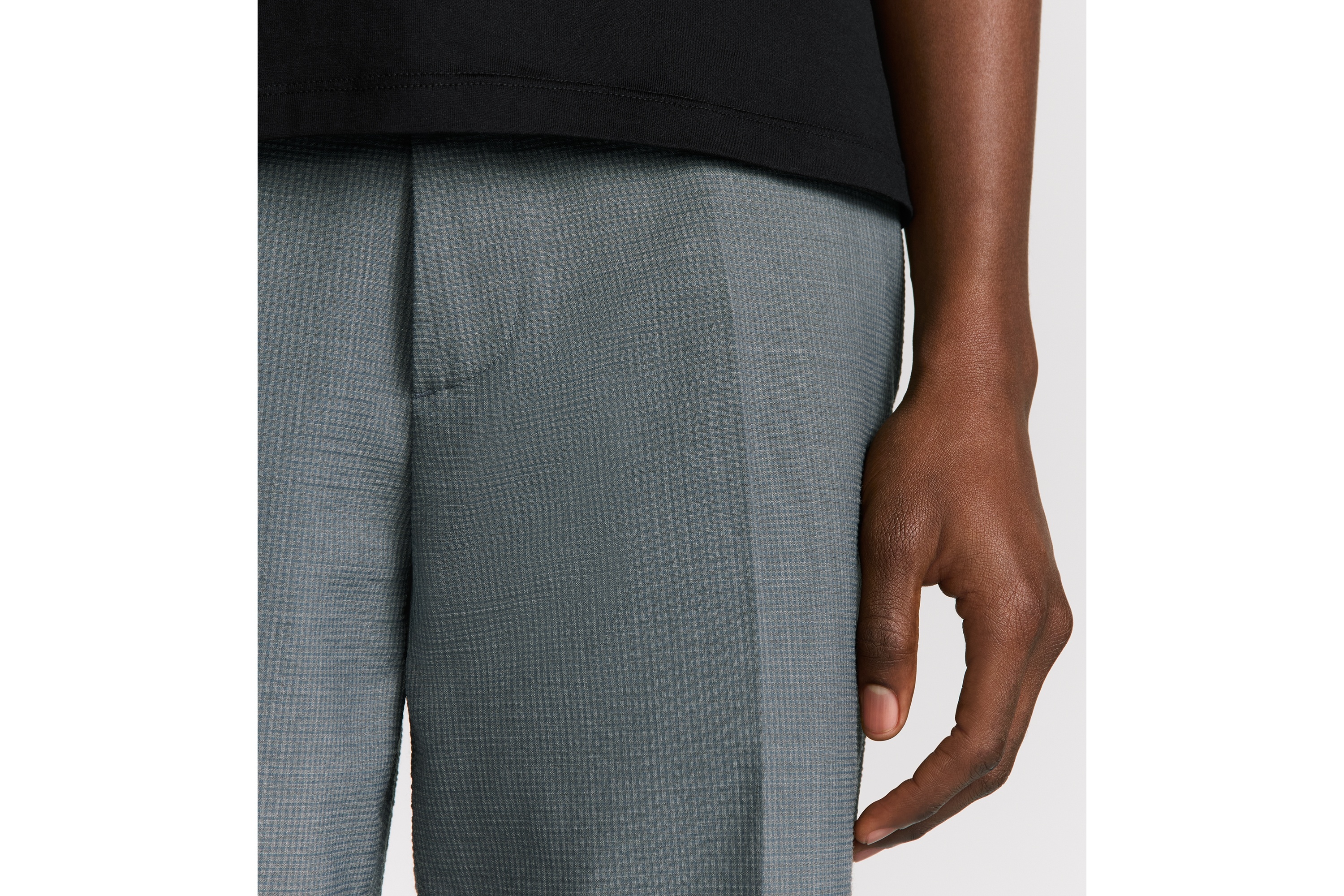 Dior Tailored And Cuffed Chinos In Gray