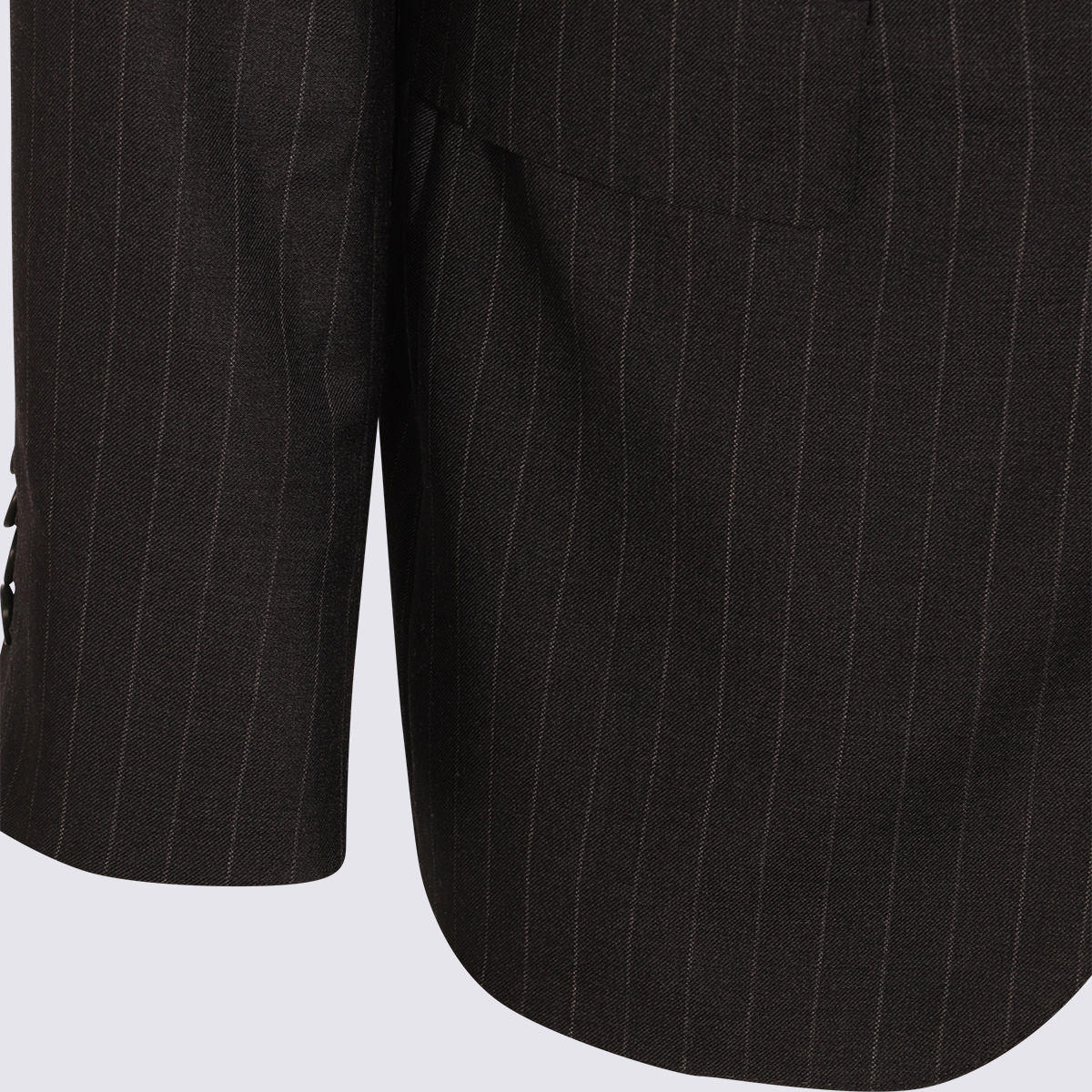 Canali Pinstripe Wool Suit In Black