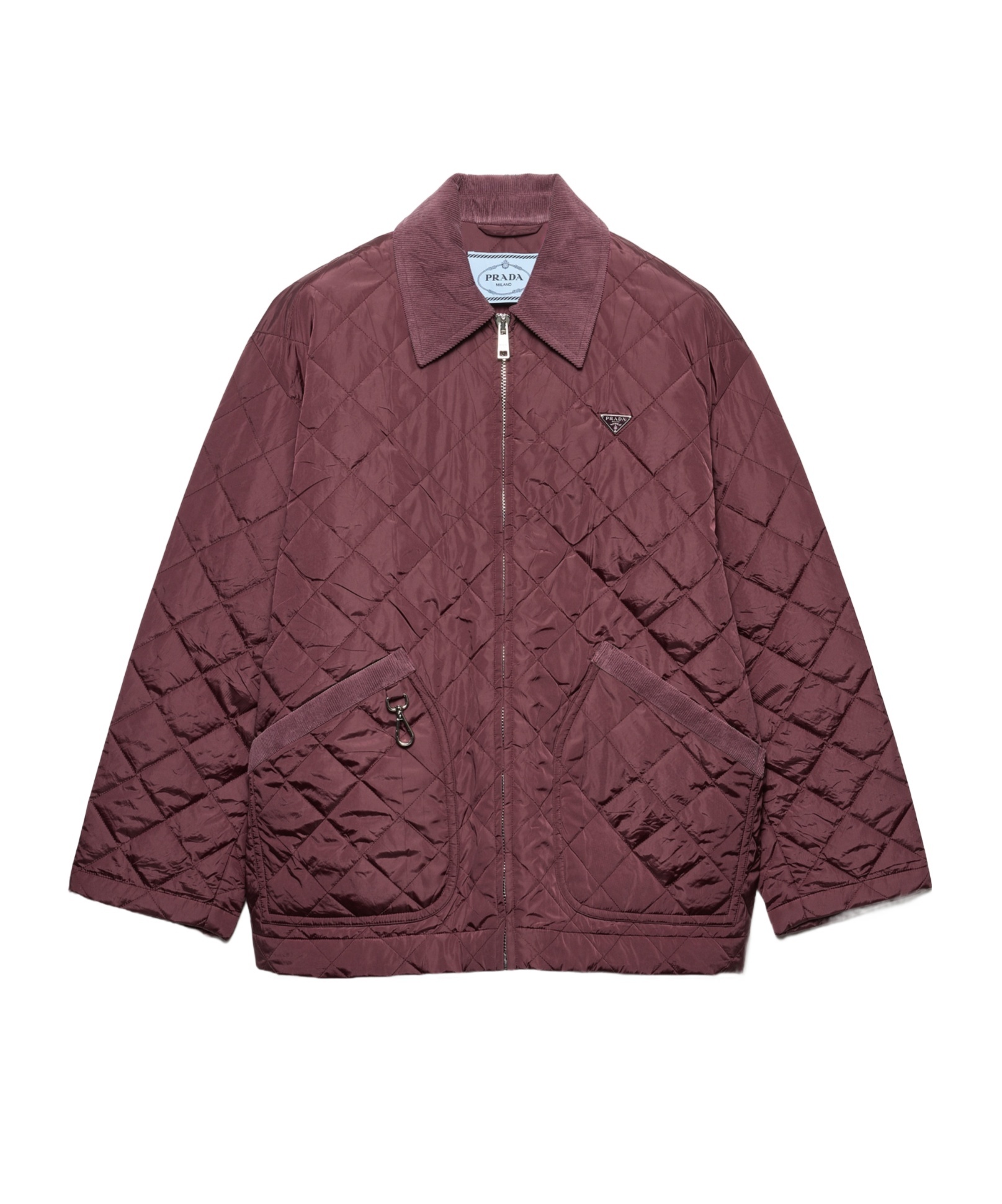Prada Re-nylon Blouson Jacket In Burgundy