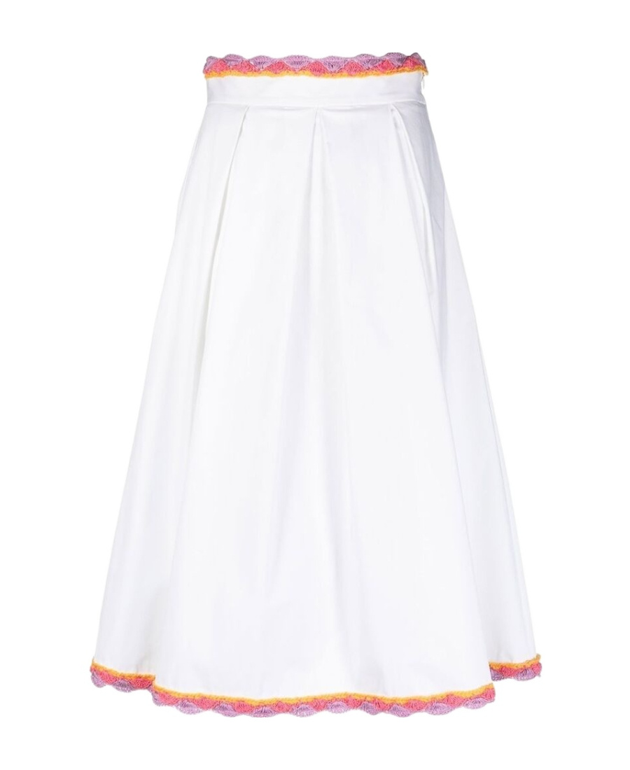 Moschino Lace-trim A-line Skirt In White
