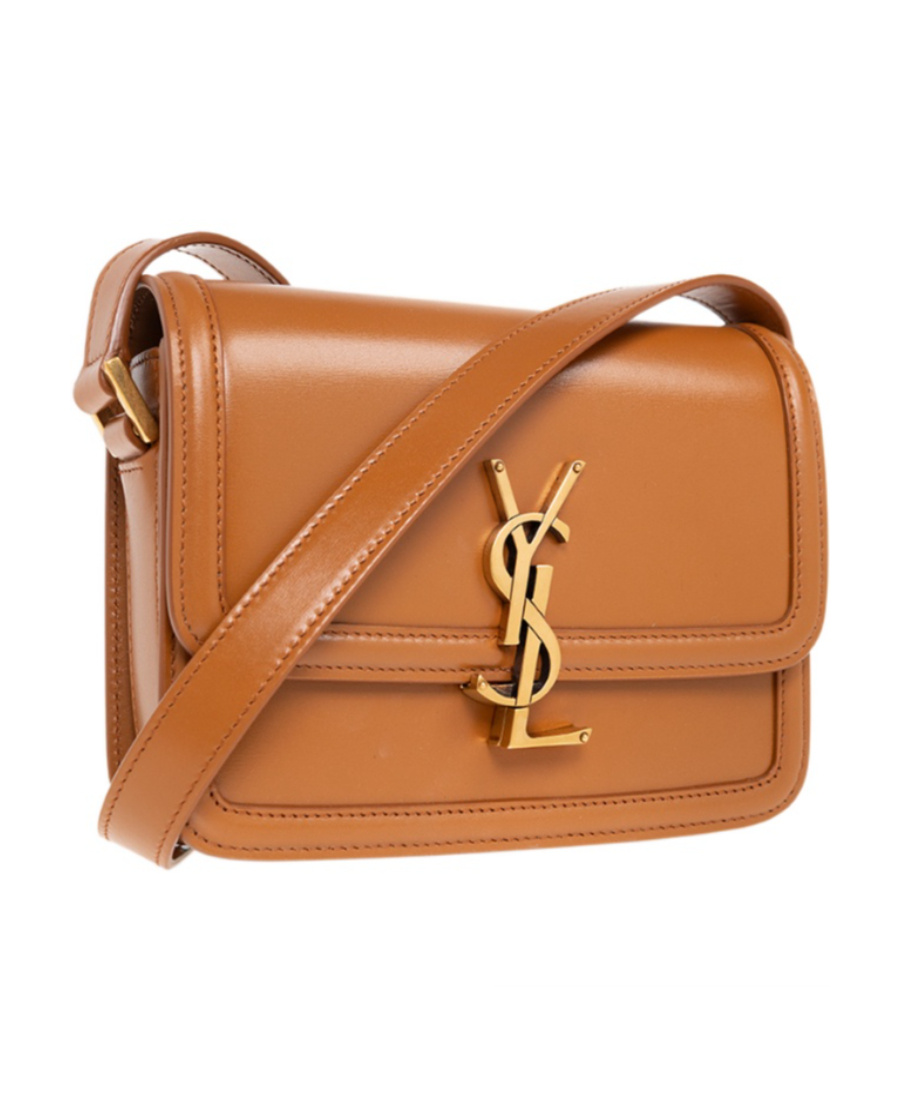 Saint Laurent Logo Shoulder Bag In Brown