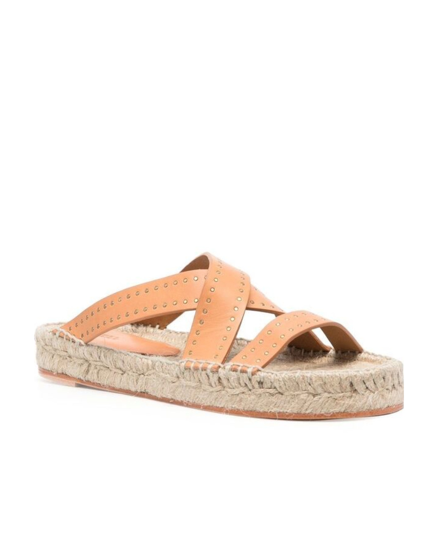Isabel Marant Stud-detail Cross-strap Espadrilles In Nude