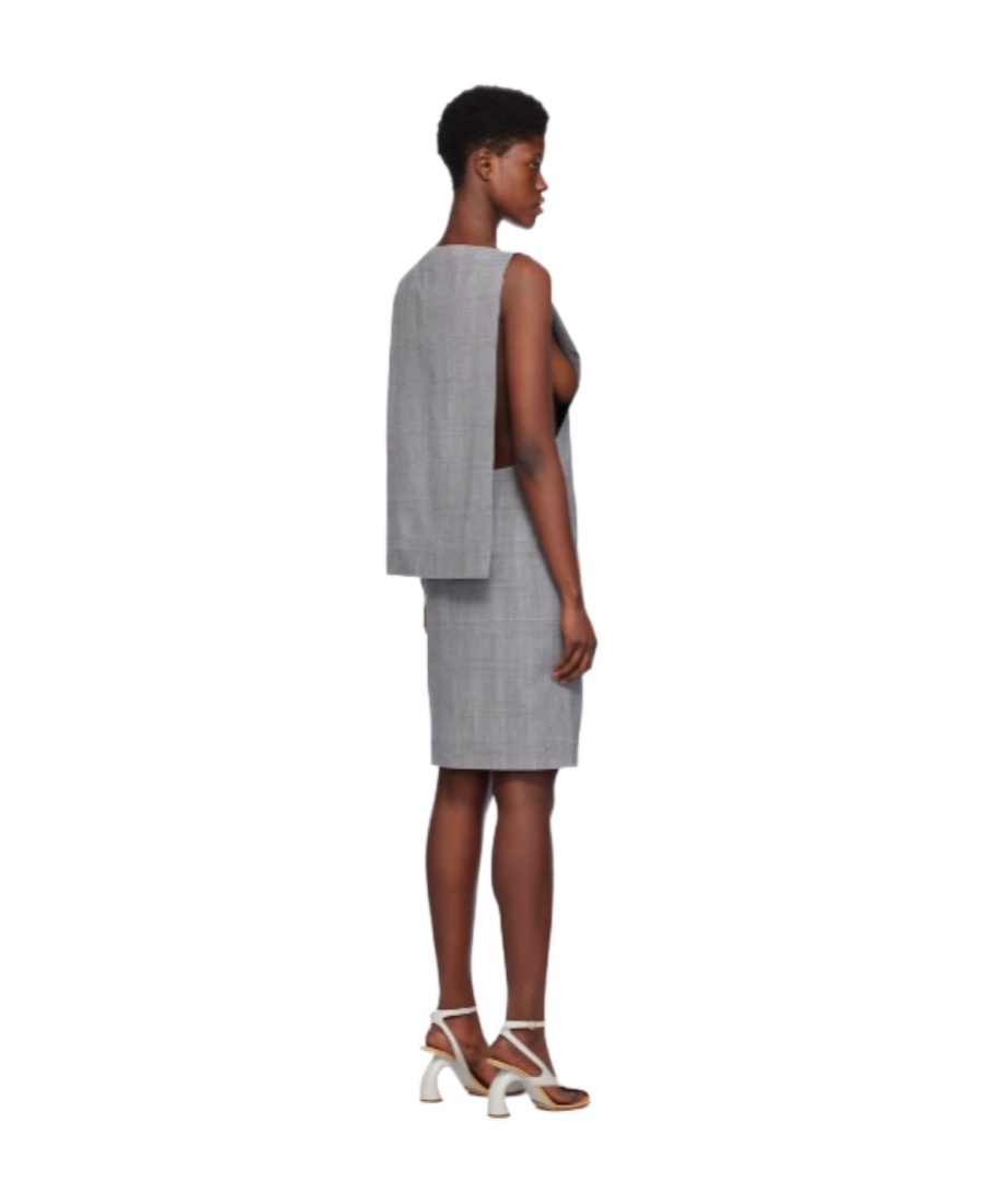 Coperni Cape Dress In Gray