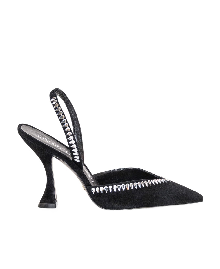 Stuart Weitzman Crystal-embellished Slingback 110mm Pumps In Black