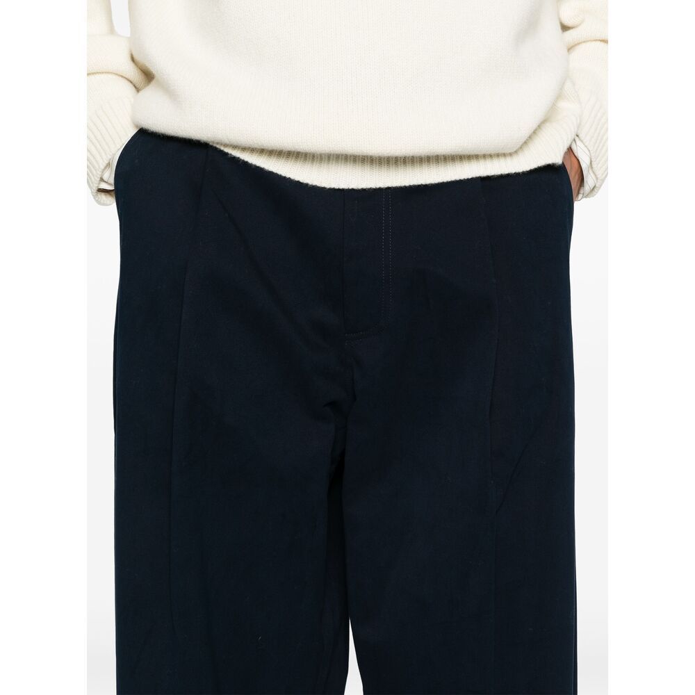Studio Nicholson Sorte Cropped Cotton-twill Trousers In Black