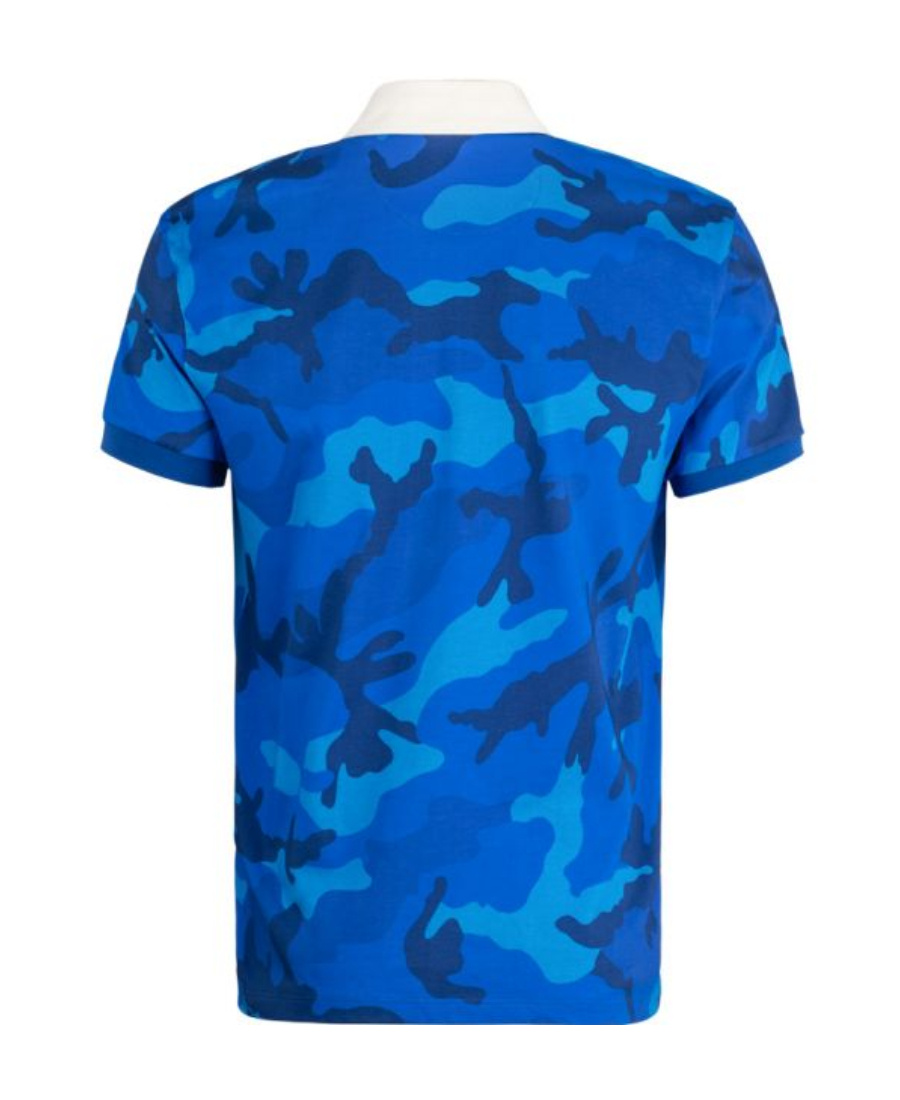 Valentino Logo Polo Shirt In Blue