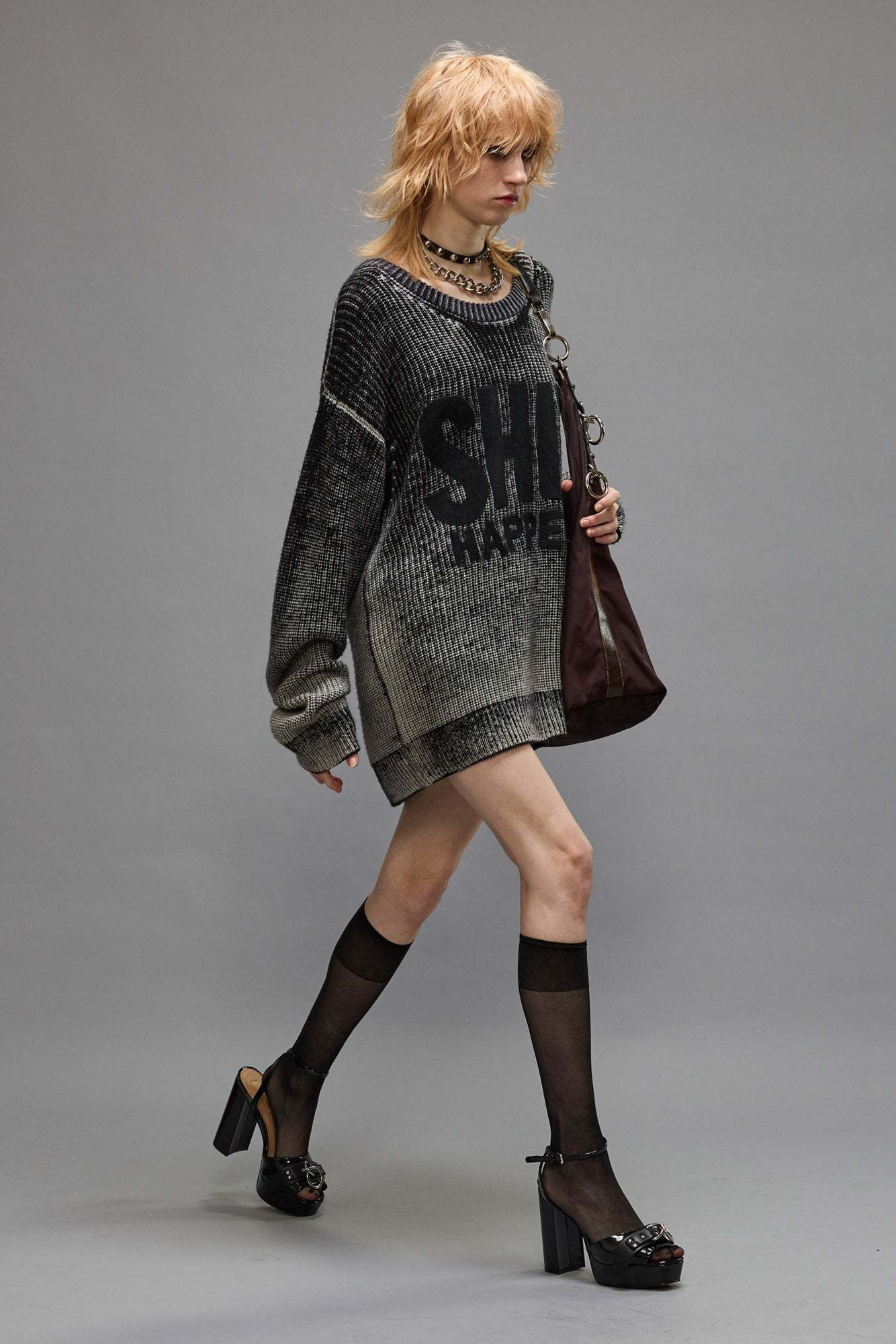 R13 REVERSE-PRINTED WOOL JUMPER