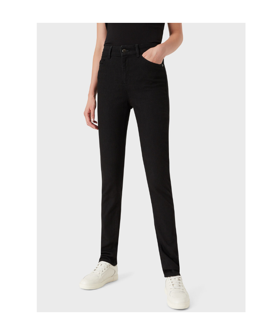 Emporio Armani Mid-rise Slim-fit Jeans In Black