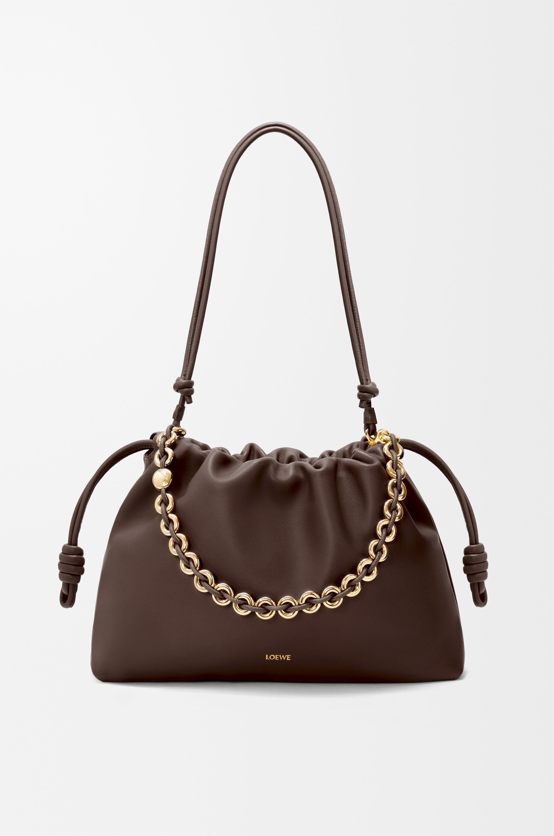 Loewe Large Flamenco Purse In Mellow Nappa Lambskin In Brown