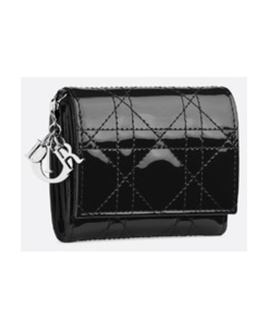 Dior Lady  Lotus Wallet In Black
