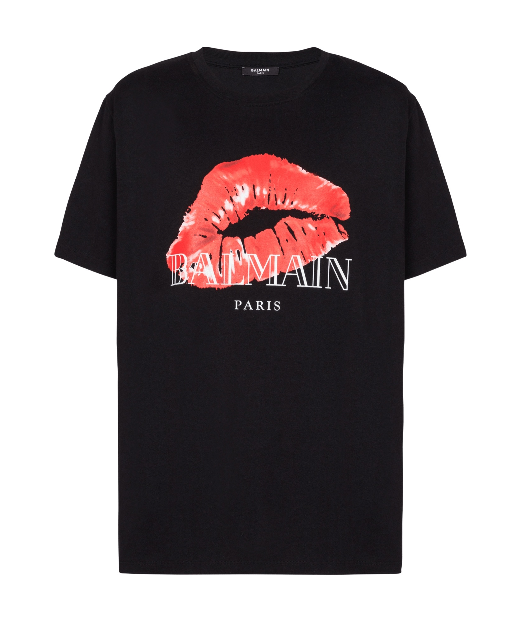BALMAIN RELAXED T-SHIRT WITH KISS PRINT