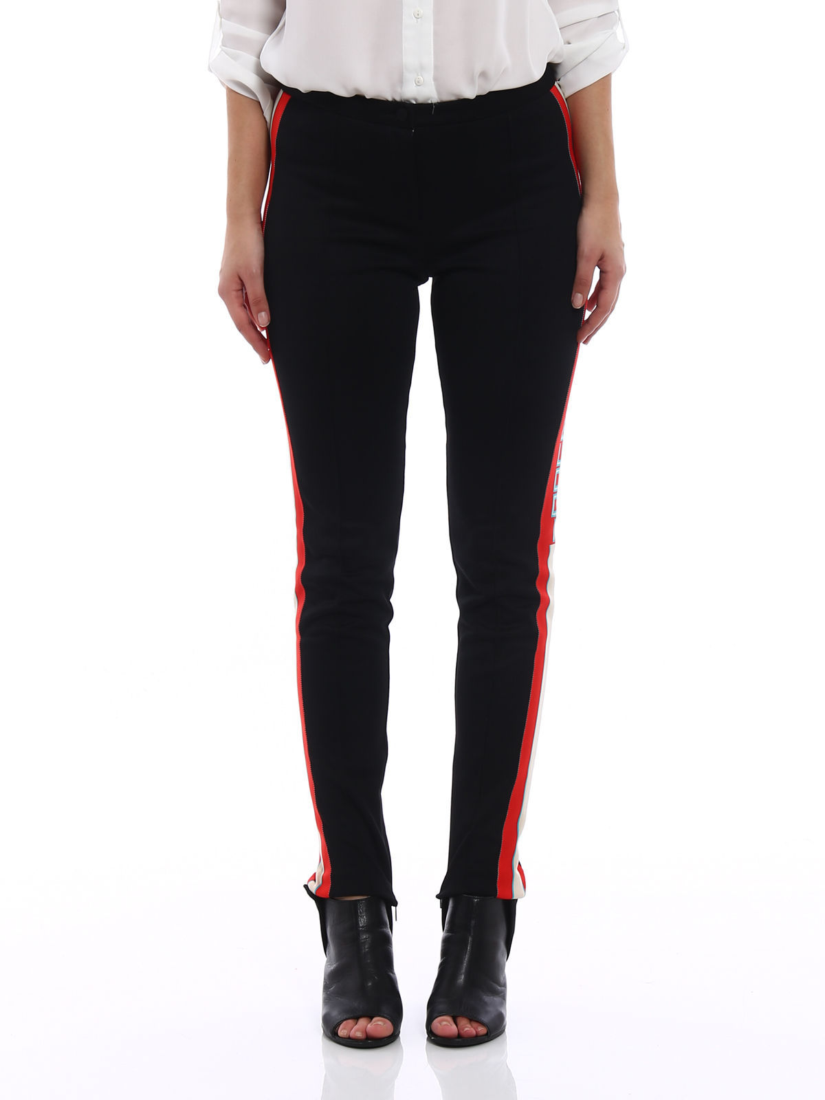 Gucci Technical Side Striped Foot Leggings In Black