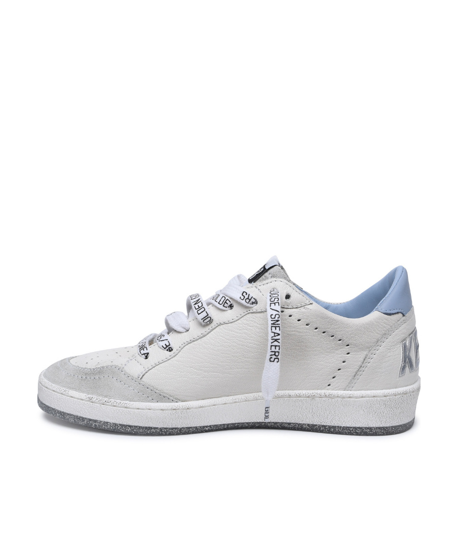 Golden Goose Ball Star Leather Sneakers In White