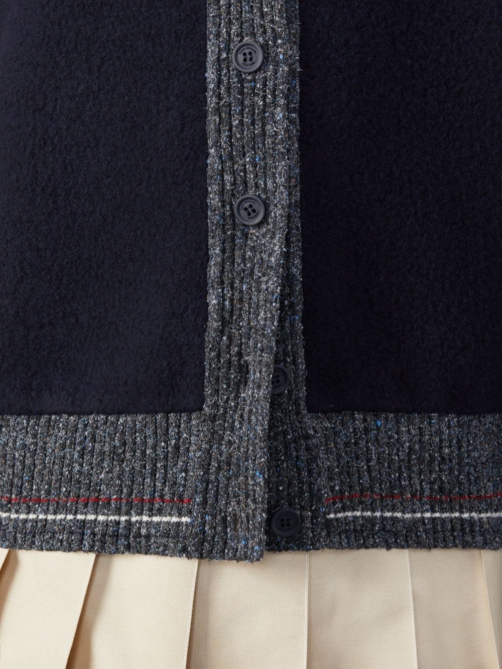 Thom Browne Speckled-trim Wool Cardigan In Black