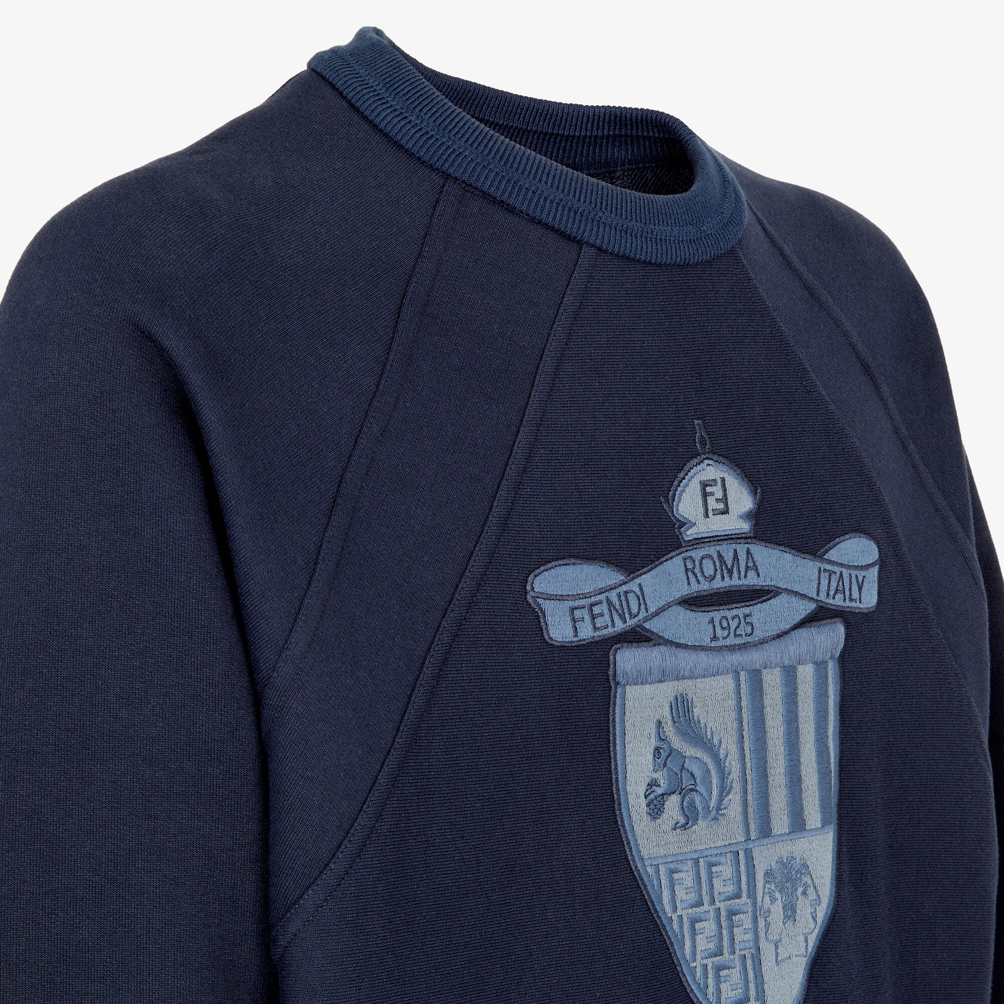 Fendi Crest Crew Neck Sweatshirt In Blue