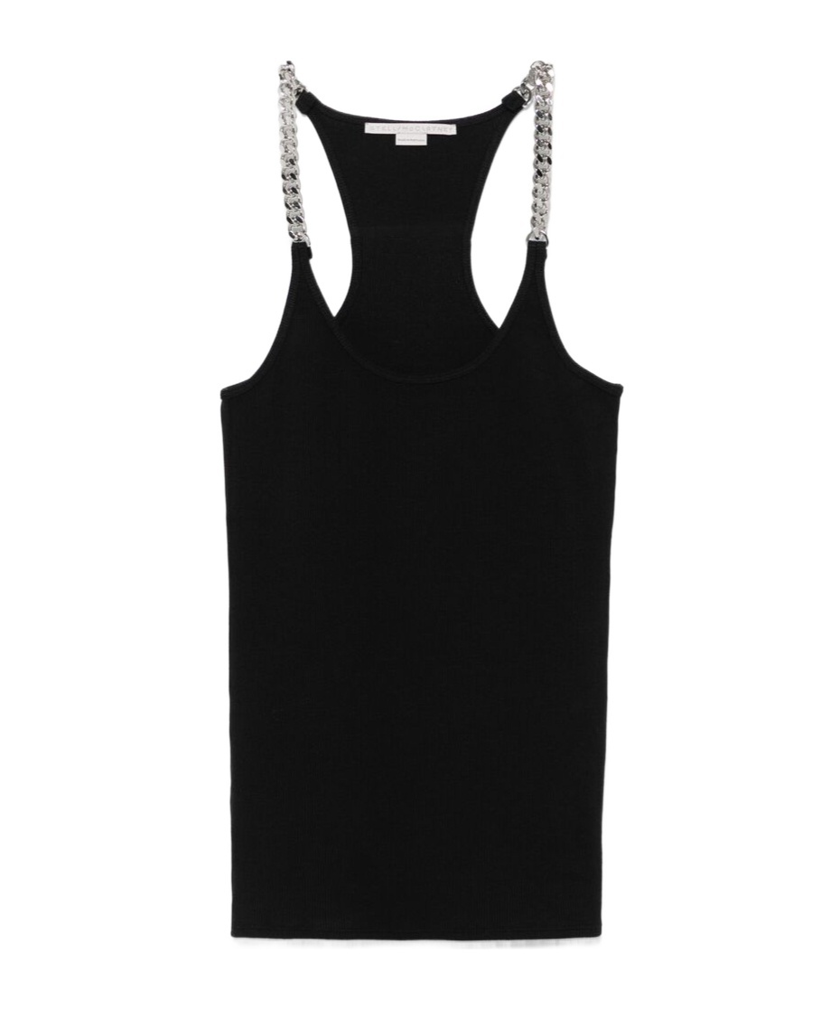 Stella Mccartney Chain Shoulder Strap Vest In Black