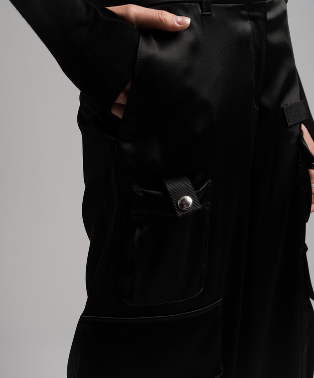 Off-white Off White "satin Toybox" Cargo Trousers In Black