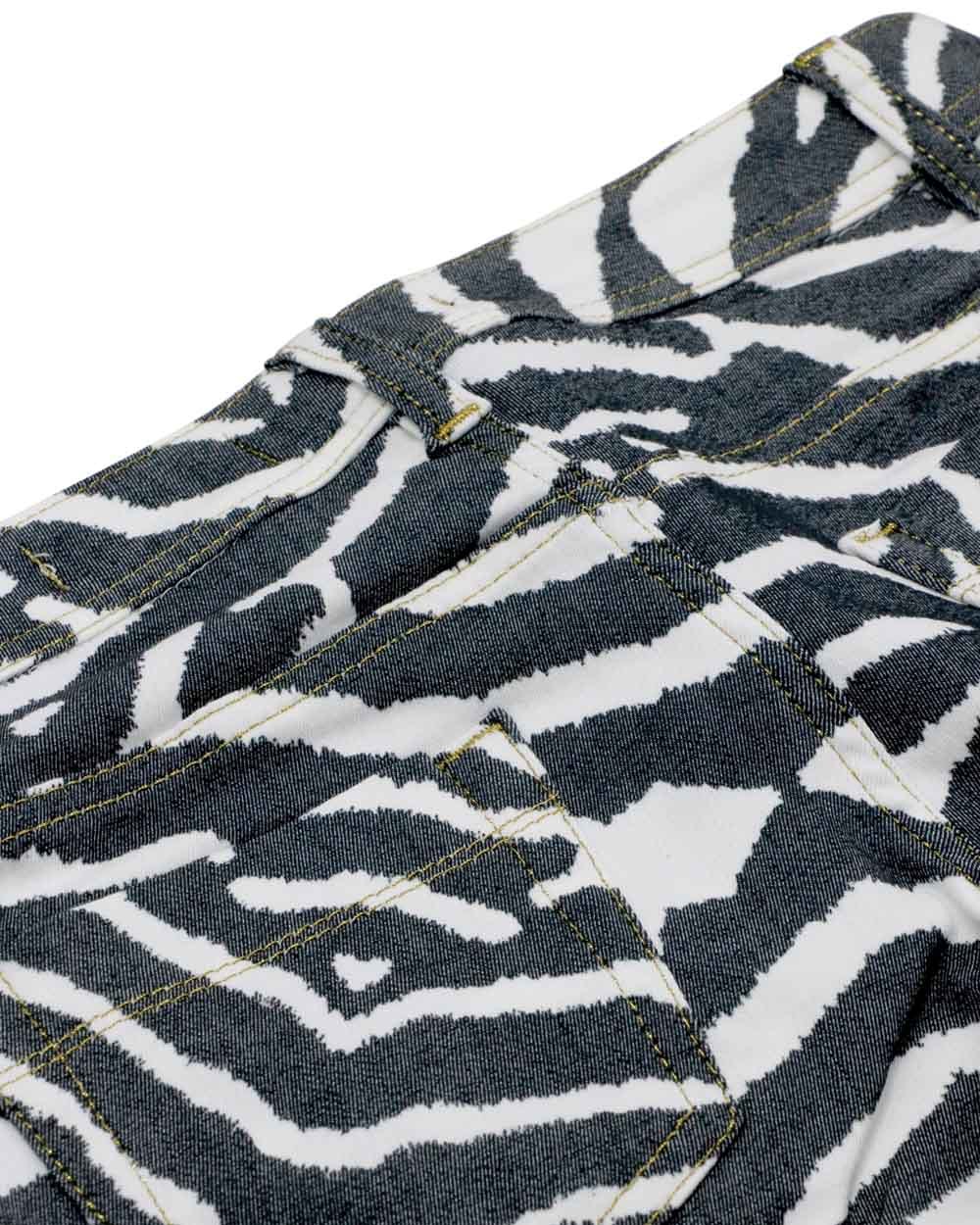 Just Cavalli Zebra Printed Jeans In Black