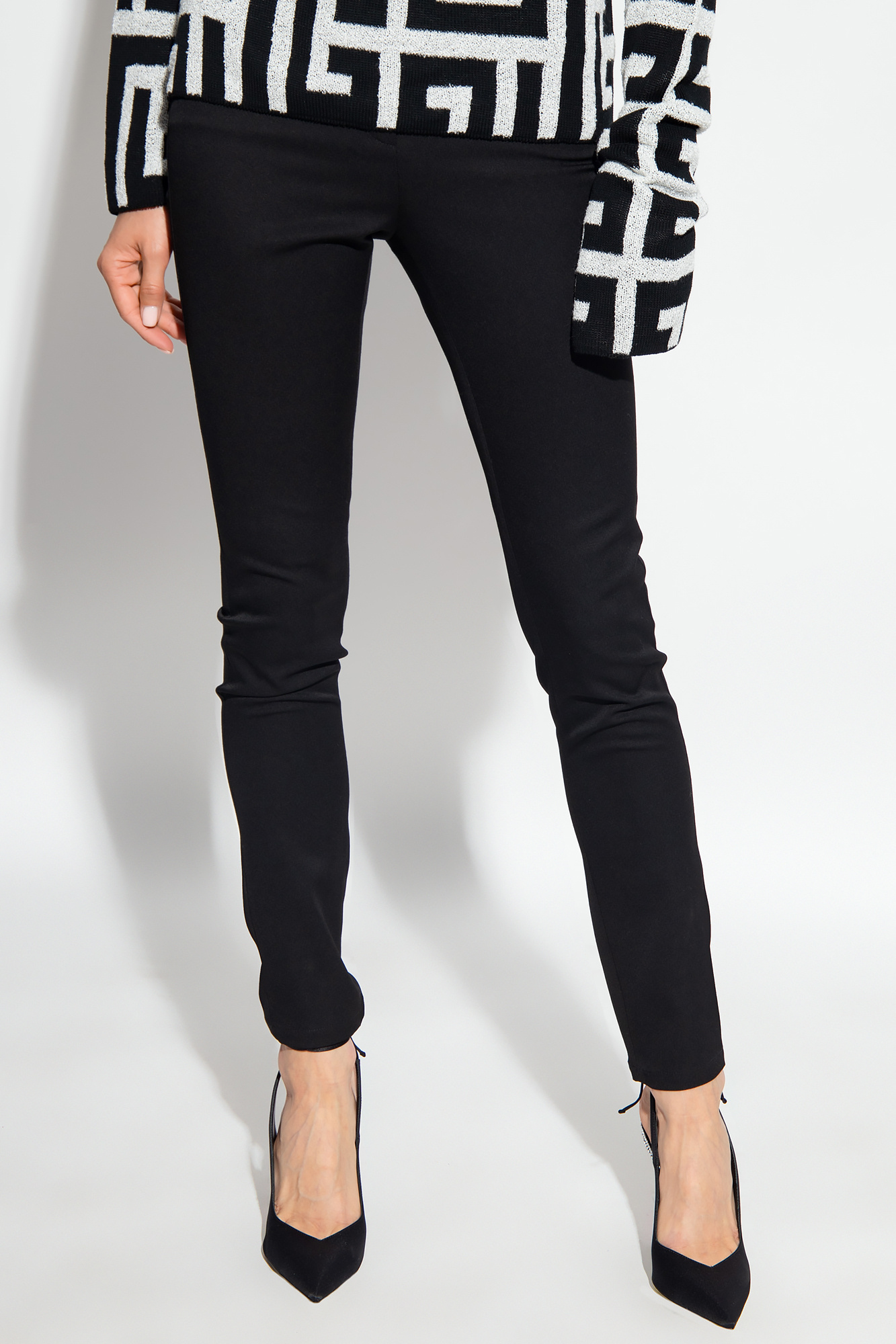 Balmain Button-detail Slim-fit Trousers In Black