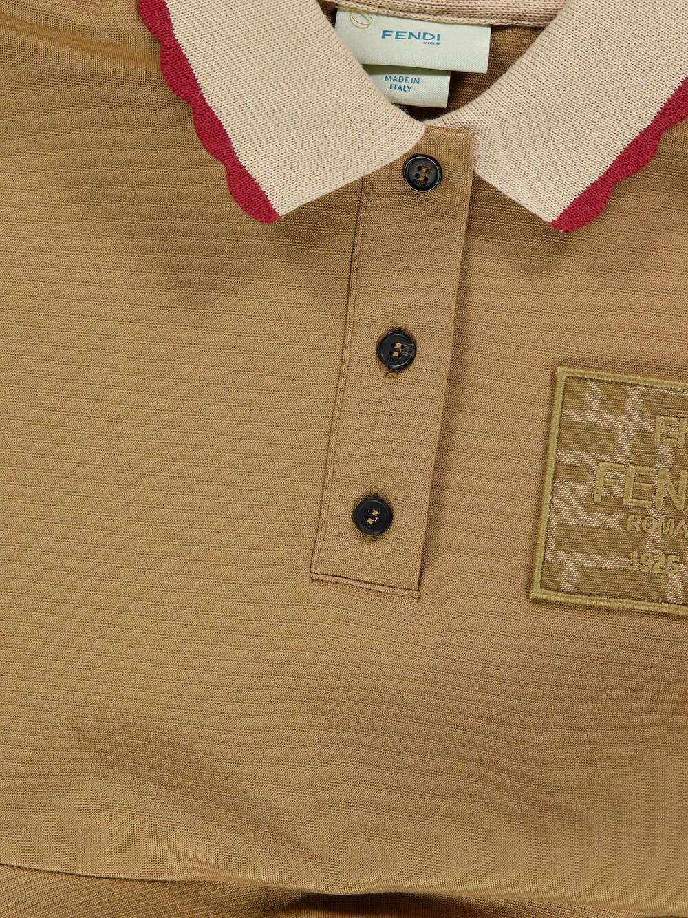 Fendi Polo Collar Short-sleeved Dress In Neutral