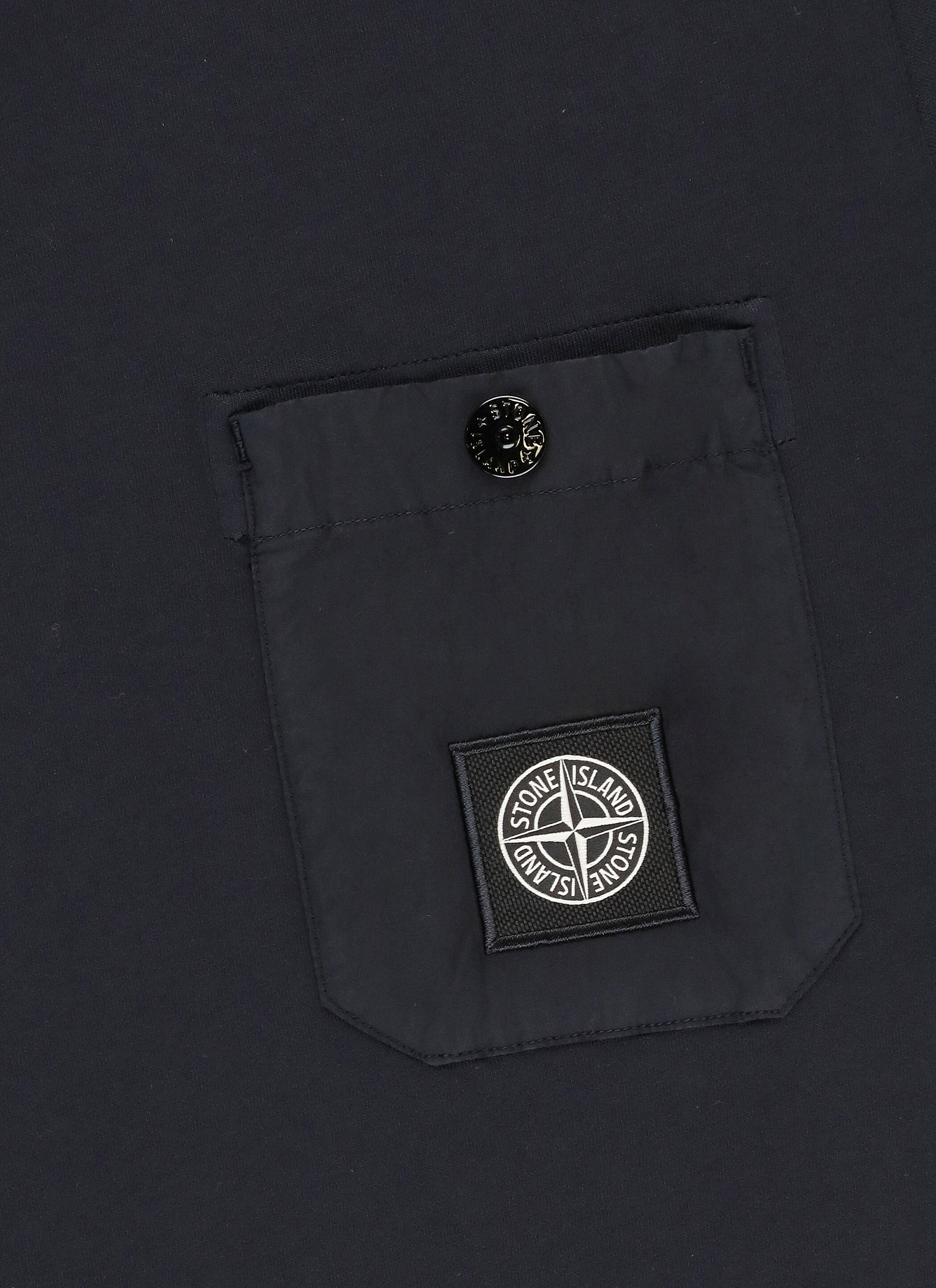 Stone Island Logo Patch Long-sleeved T-shirt In Blue