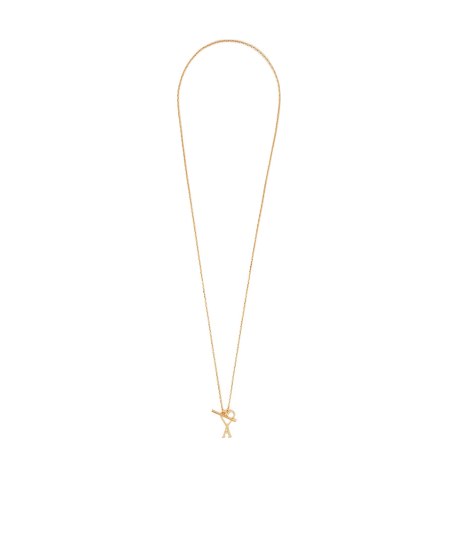 Ami Alexandre Mattiussi Ami De Coeur Chain Necklace In Yellow