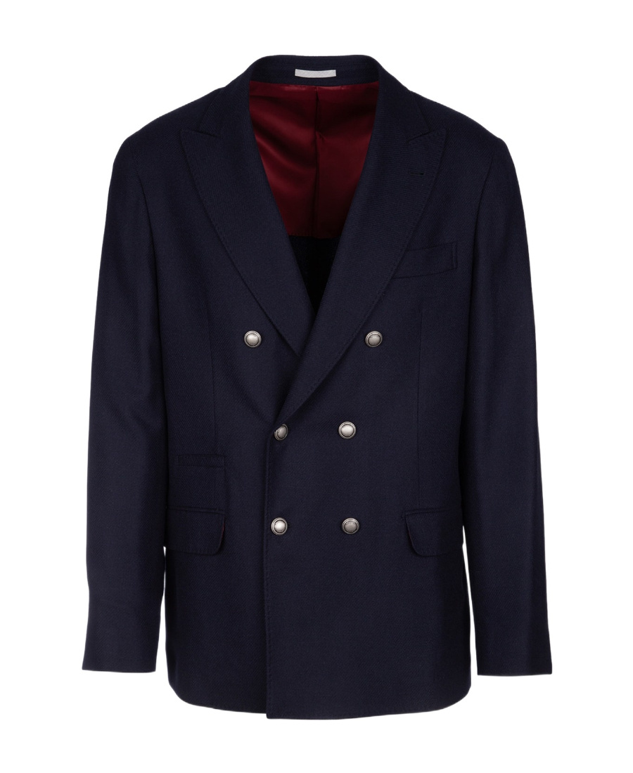 Brunello Cucinelli Double-breasted Blazer With Notched Lapels In Black