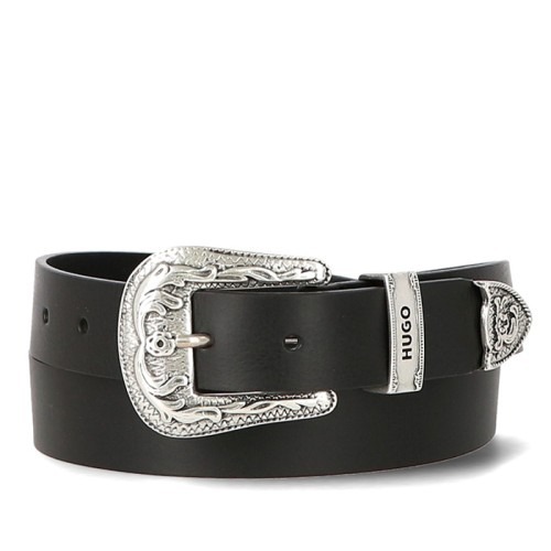 Hugo Boss Logo Belt In Black