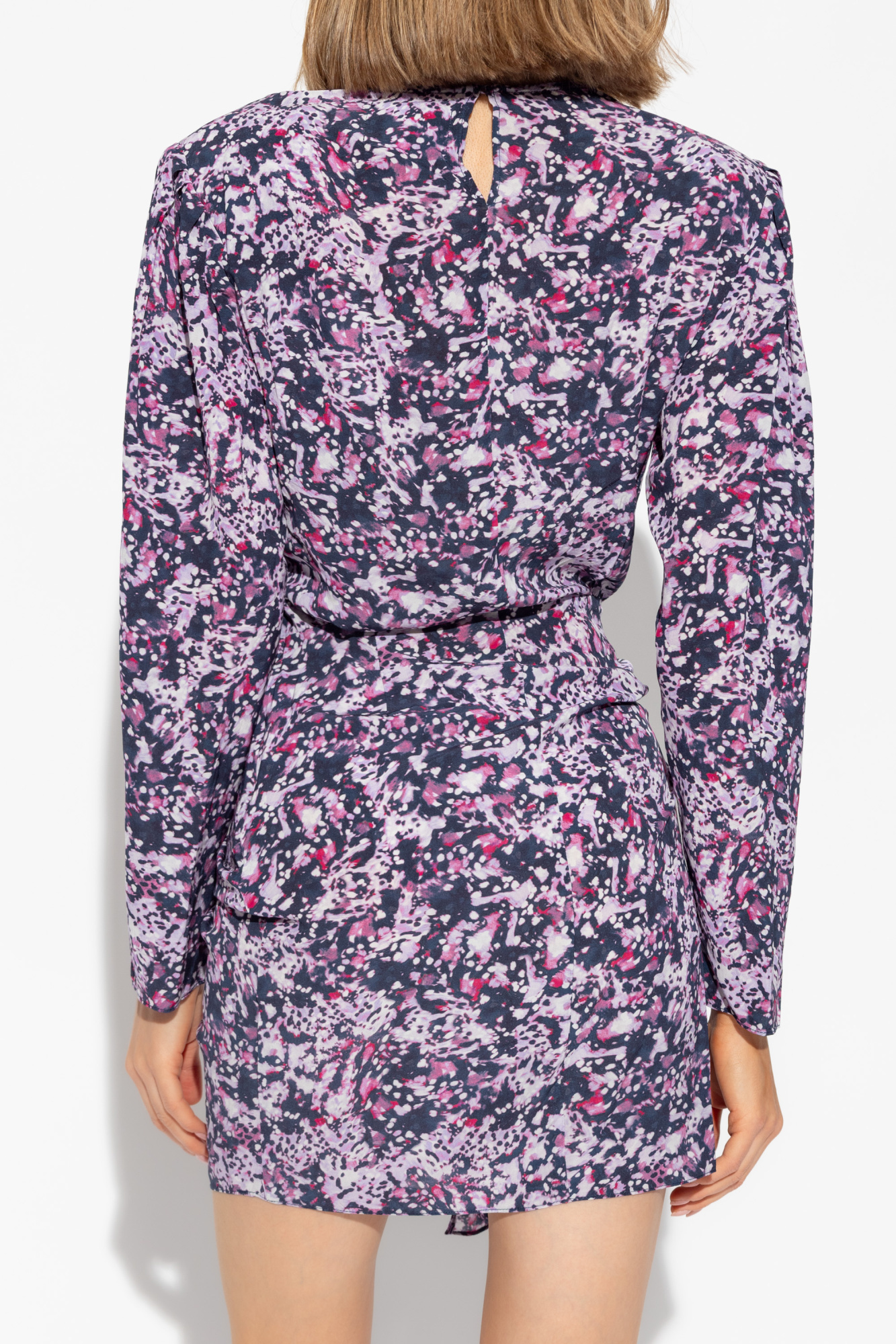 Isabel Marant Étoile Gathered Floral-print Dress In Gray