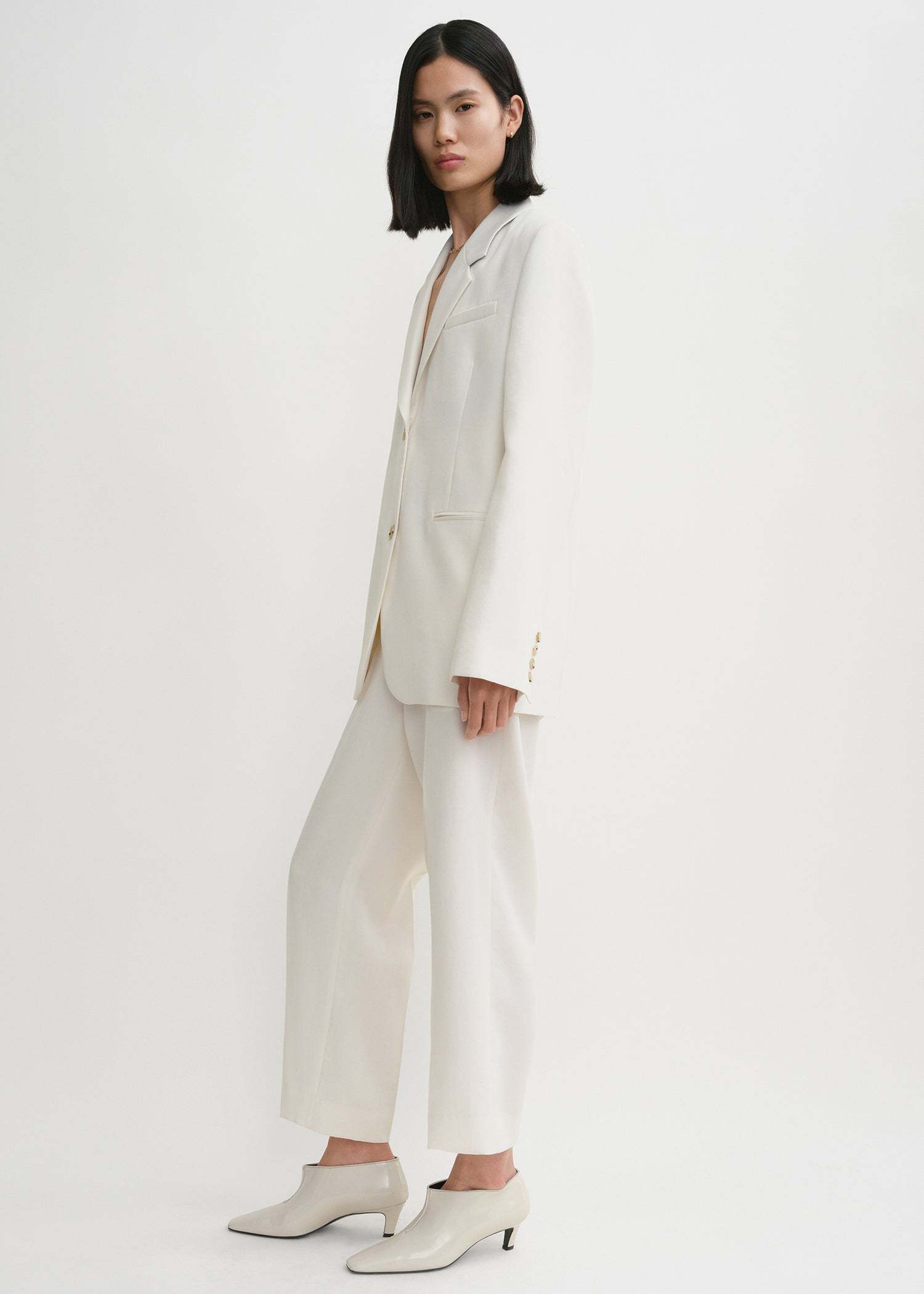 Totême Off-white Single-breasted Blazer In White