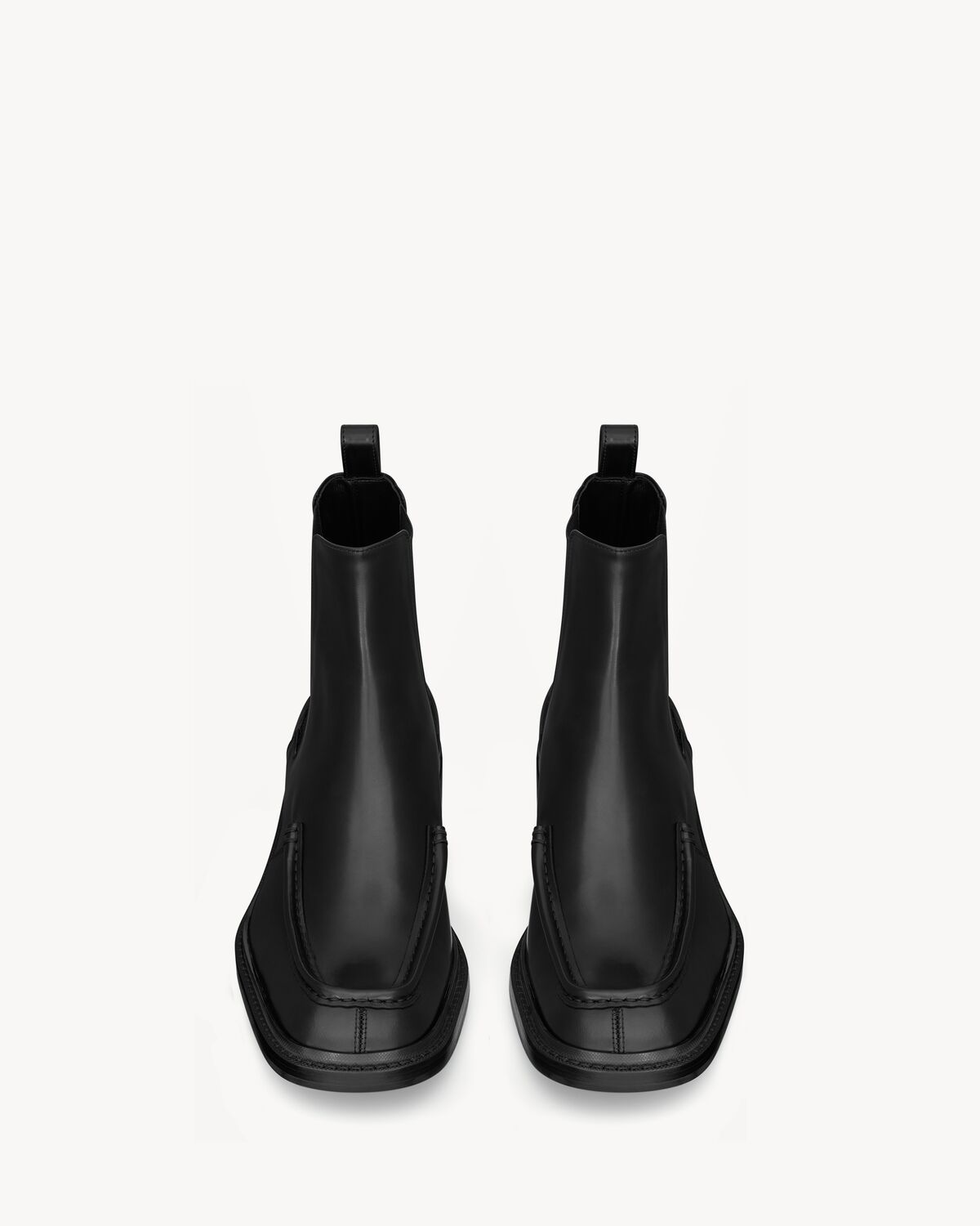 Saint Laurent 25mm Joe Pull-tab Square-toe Chelsea Boots In Black