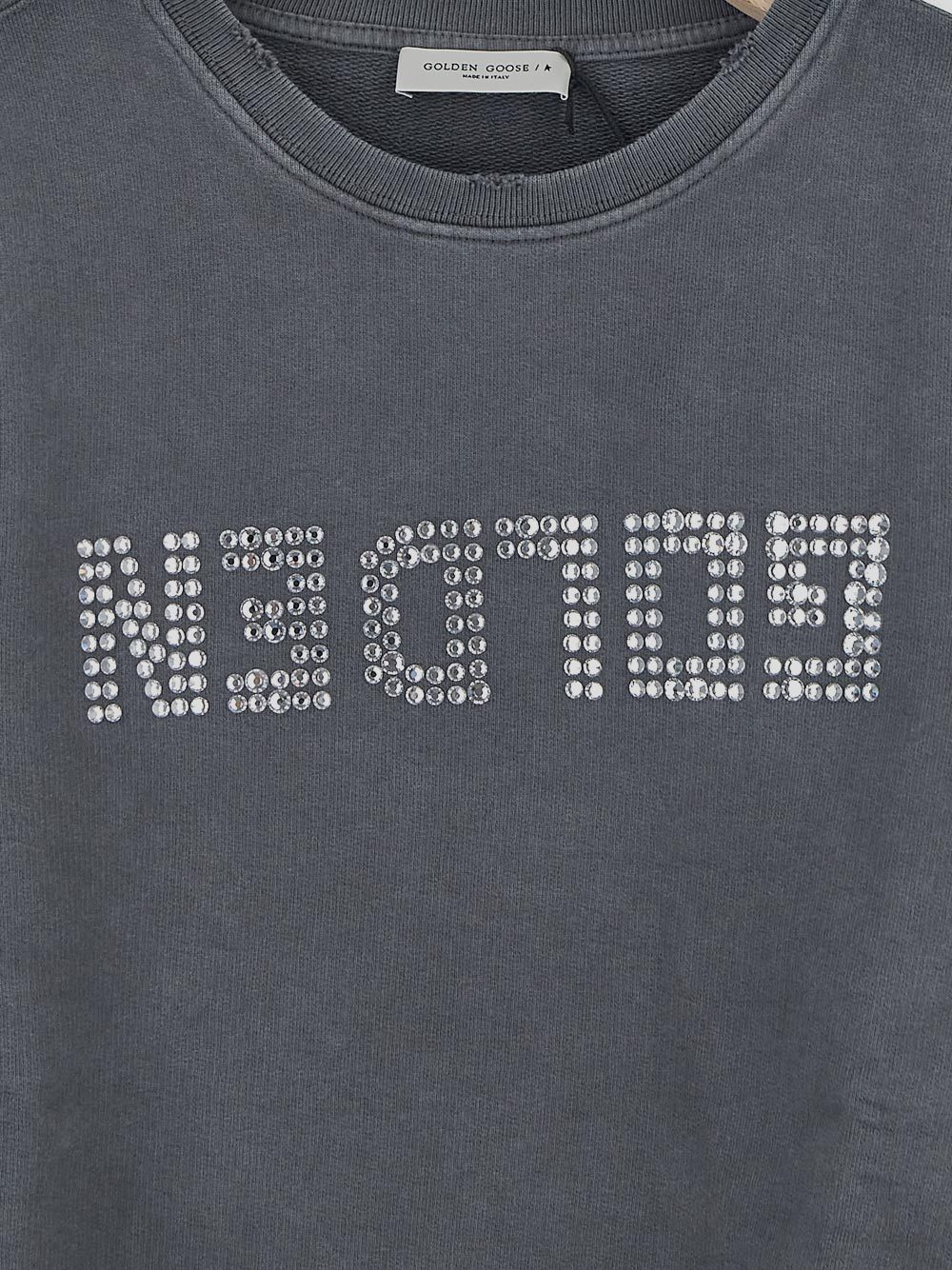 Golden Goose Crystal-embellished Sweatshirt In Black