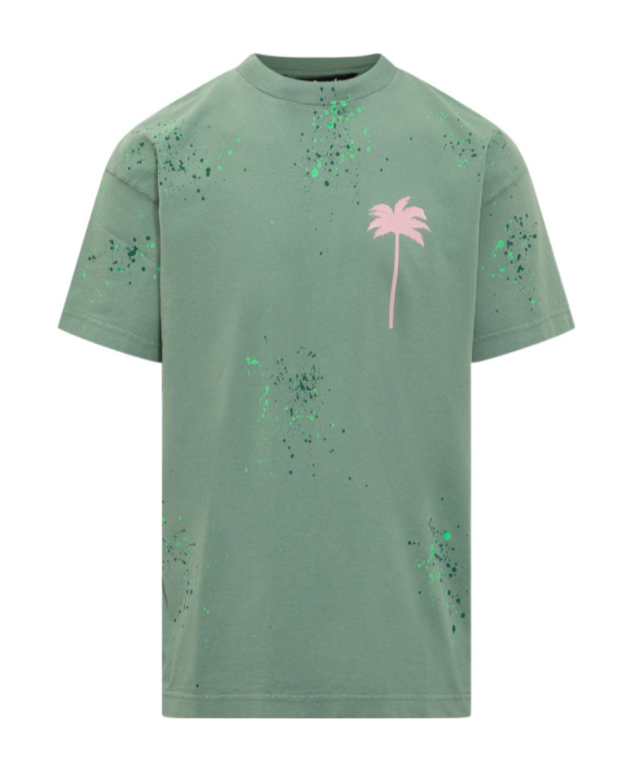 Palm Angels Palm Tree-print T-shirt In Green