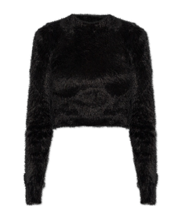 Balenciaga Cropped Jumper In Black