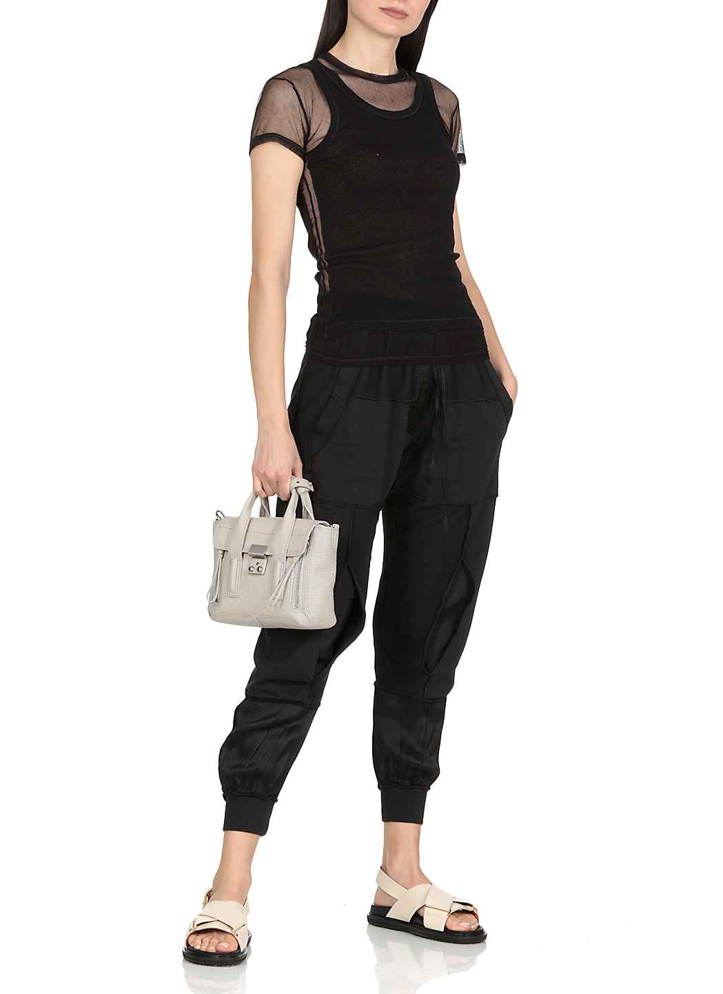 Andrea Ya'aqov Translucent Short-sleeved T-shirt In Black