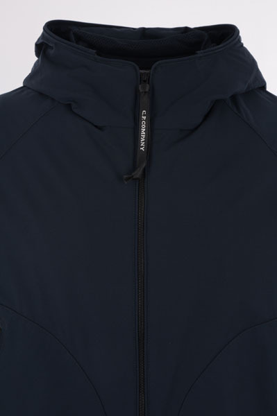 C.p. Company Logo-patch Zip-up Sports Jacket In Black