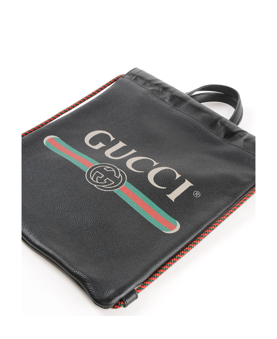 Gucci Logo Drawstring Backpack In Black