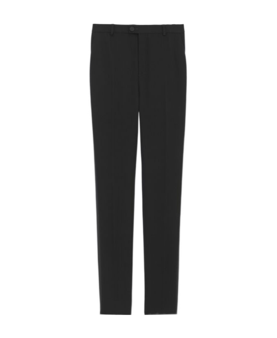 Saint Laurent Pressed-crease Straight-leg Trousers In Black