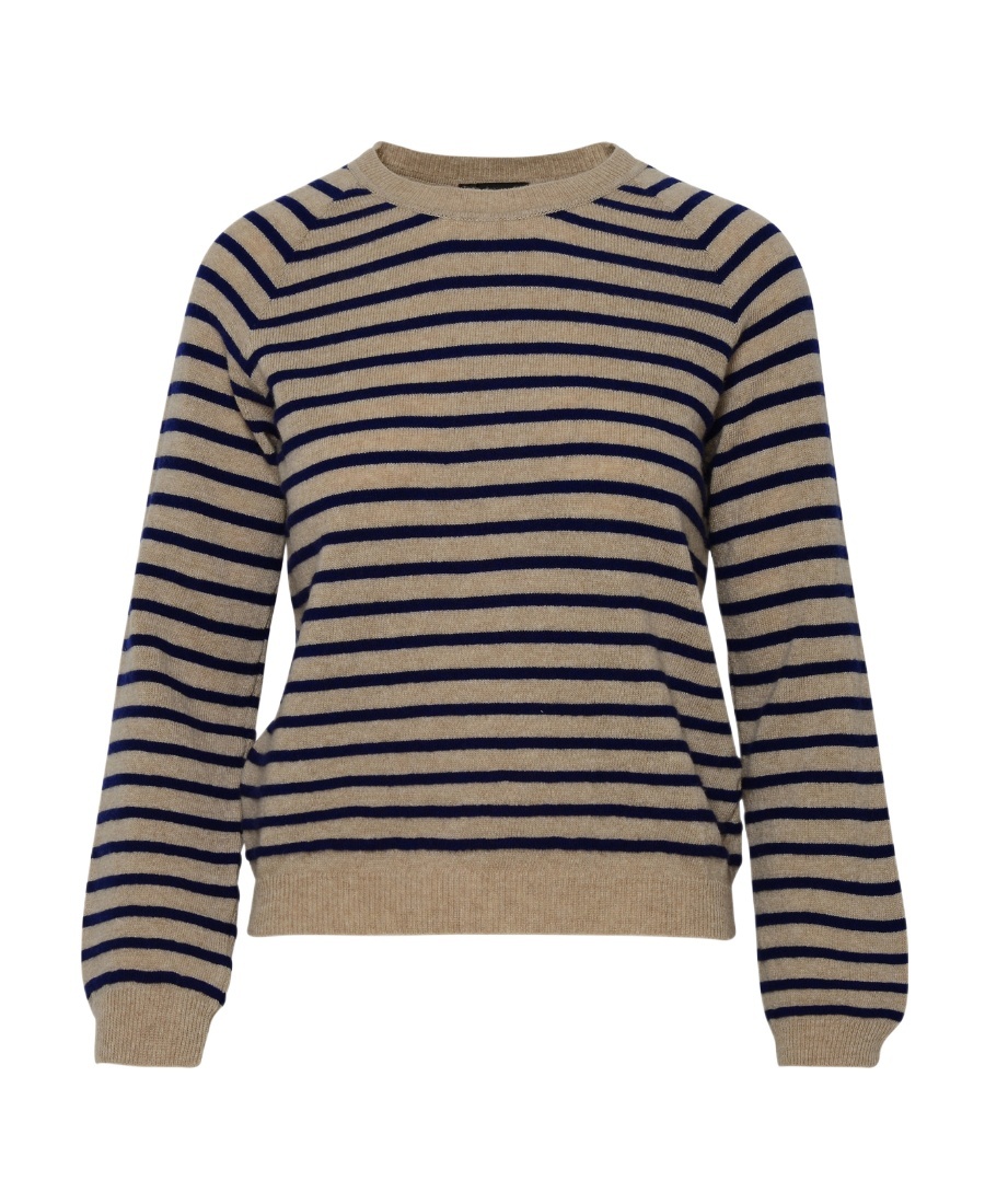 Apc Regular Fit Striped Round Neckline Sweater In Black