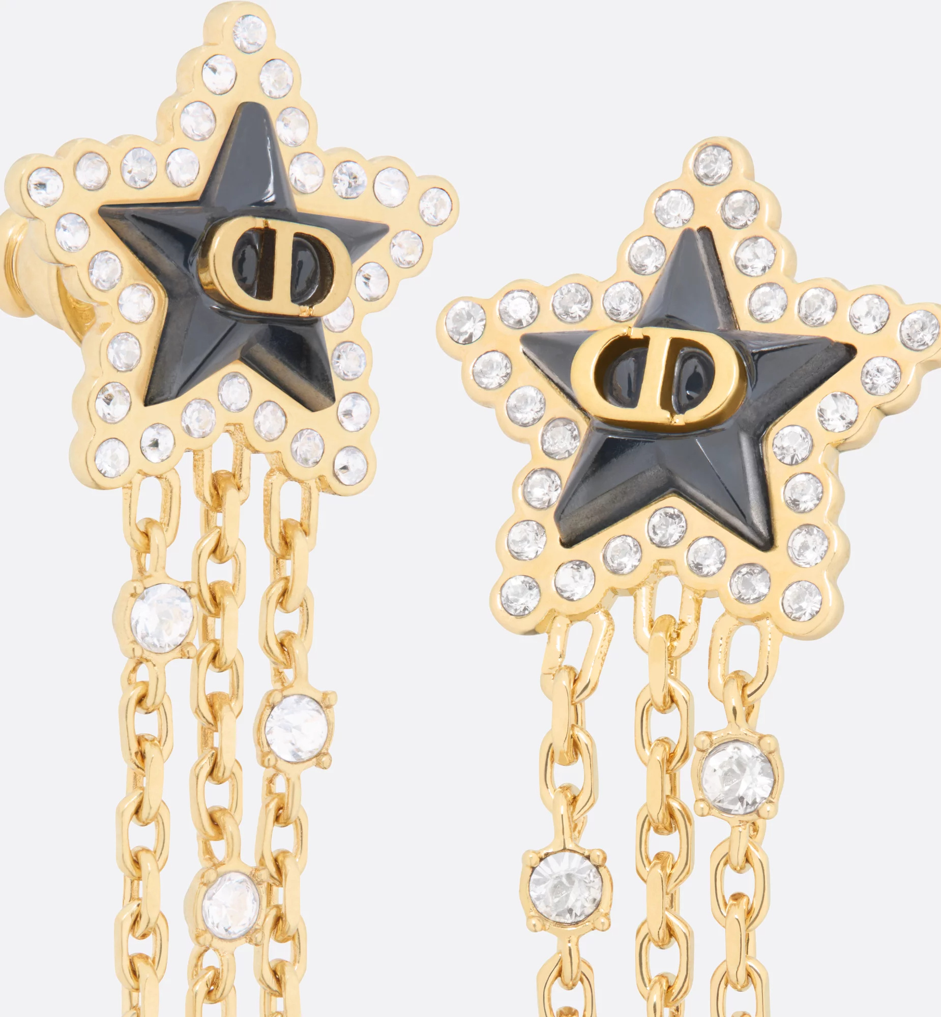 Dior Petit Cd Lucky Baroque Earrings In Gold
