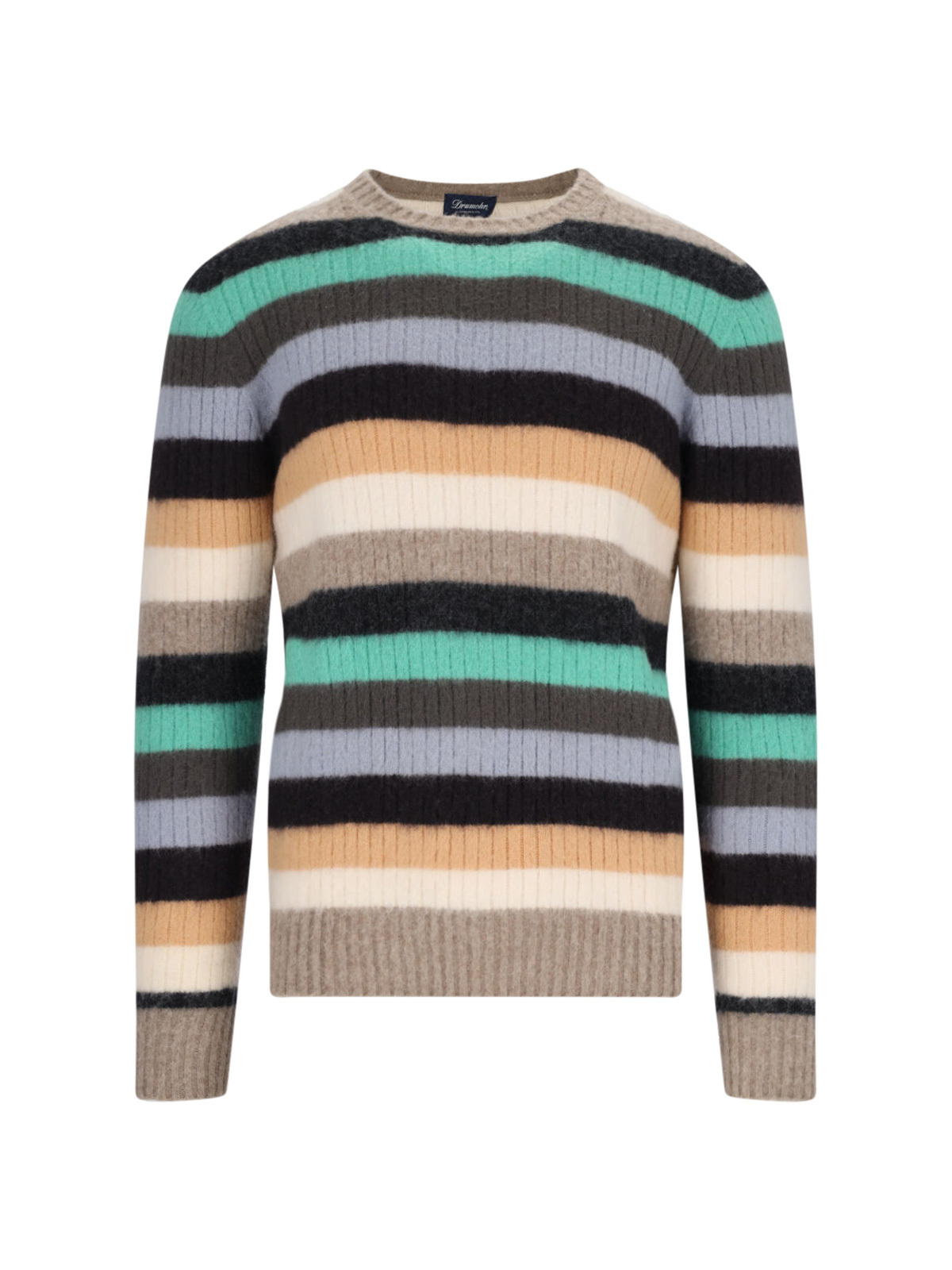 Drumohr Striped Ribbed Knit Pullover In Multicolor