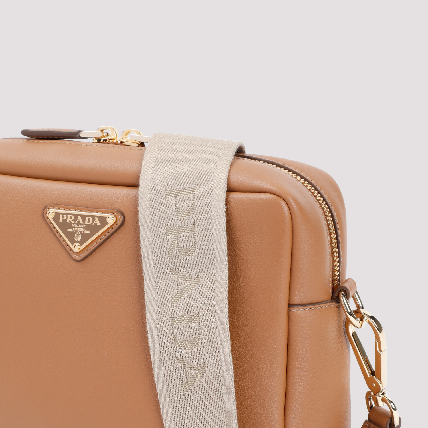 Shop Prada Triangle-logo Shoulder Bag In Brown