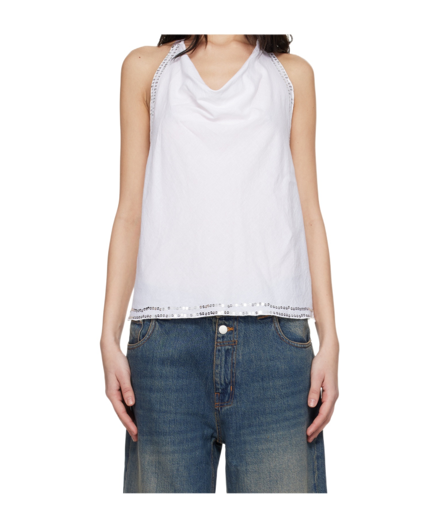 Gimaguas White Cala Halter Top In White