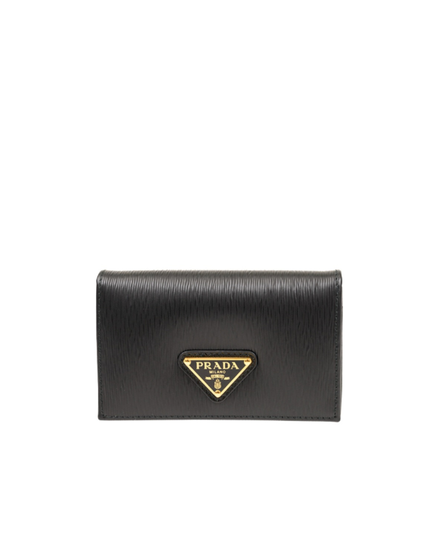 Prada Logo Wallet In Black