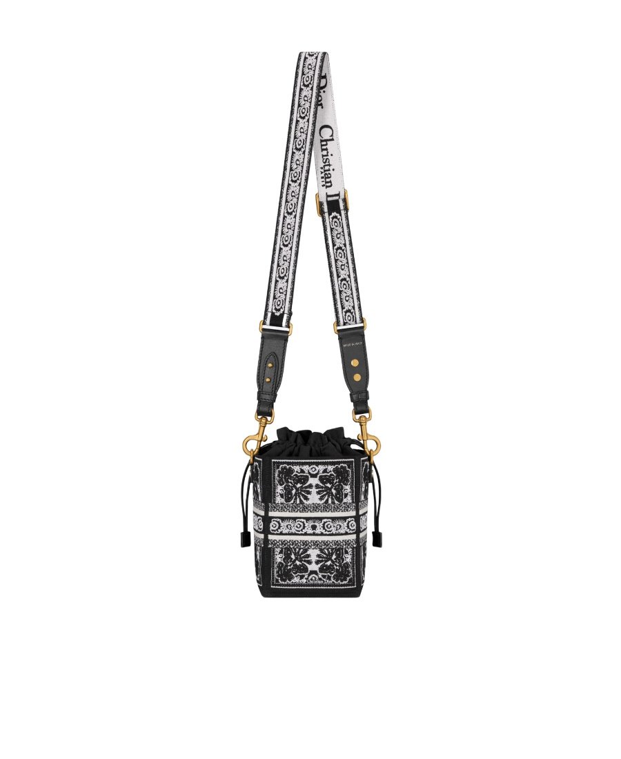 Dior Small D Bucket Shoulder Bag In Black