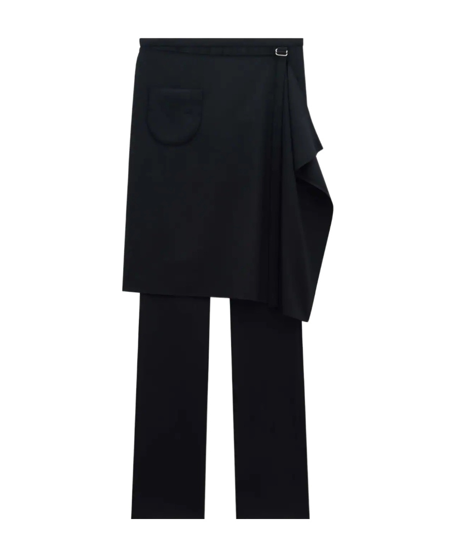Shop Courrèges Double-decker Casual Pants In Black