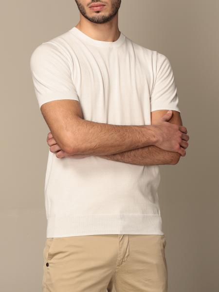Shop Paolo Pecora Fine-knit Cotton T-shirt In White